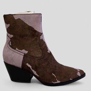 JEFFREY CAMPBELL Genuine Calf Hair Pink Brown Western Ankle Boot Size US 7